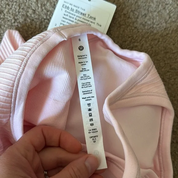 NWT lululemon Ebb to street tank 8 - Picture 5 of 5